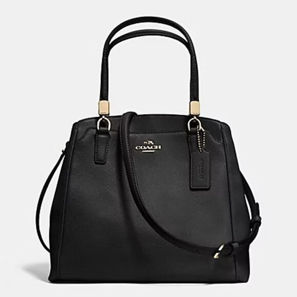 Euc Coach Minetta Black Leather Crossbody Bag Handbag Purse
